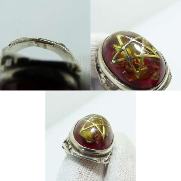 実際に弊社で買取させて頂いたALEX STREETER/アレックスストリーター エンジェルハートリング クラックレッド 9.5号の画像 7枚目