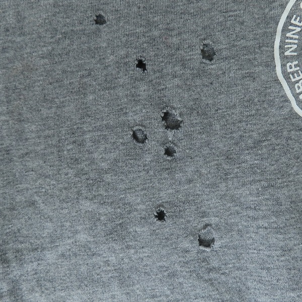実際に弊社で買取させて頂いたNUMBER (N)INE/ナンバーナイン Tシャツ ドクロ ワンポイント ダメージ加工 グレー/2の画像 5枚目