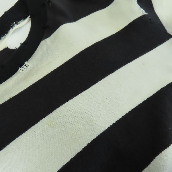 実際に弊社で買取させて頂いたNUMBER (N)INE/ナンバーナイン 2002SS モダンエイジ オパール加工 ダメージ ボーダーロングTシャツ/3の画像 4枚目