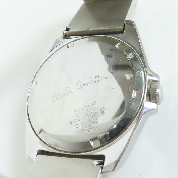 実際に弊社で買取させて頂いた Paul Smith/ポール・スミス メタルバンド クオーツ腕時計/6038-H24741【動作未確認】の画像 4枚目
