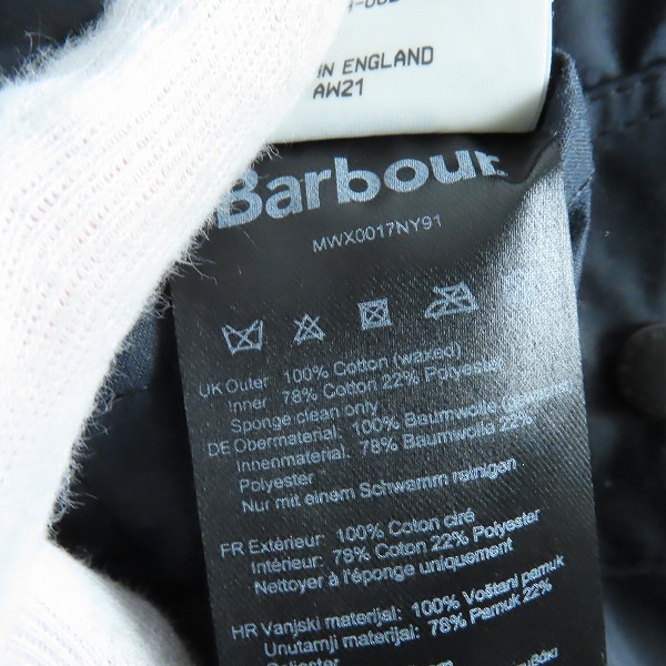 実際に弊社で買取させて頂いたBarbour/バブアー BEAUFORT WAX JACKET ビューフォート ワックスコーティング ジャケット MWX0017NY9138 38の画像 5枚目