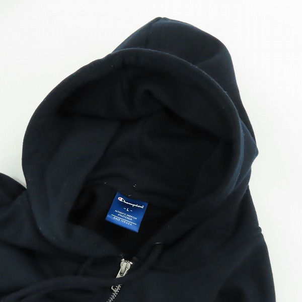 実際に弊社で買取させて頂いたChampion/チャンピオン ジップアップパーカー ネイビー Lの画像 6枚目