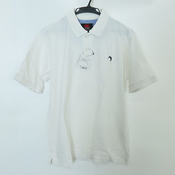 実際に弊社で買取させて頂いた【未使用】CANTERBURY/カンタベリー ロゴ刺繍 ポロシャツ ホワイト RA340016/L