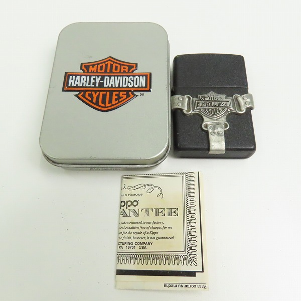 実際に弊社で買取させて頂いたZIPPO/ジッポー HARLEYDAVIDSON/ハーレーダビッドソン ハーネス メタル貼り 1998年製の画像 6枚目