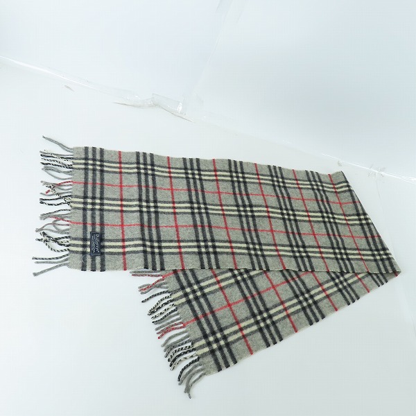 実際に弊社で買取させて頂いたBurberrys/バーバリーズ チェック ウールマフラーの画像 4枚目