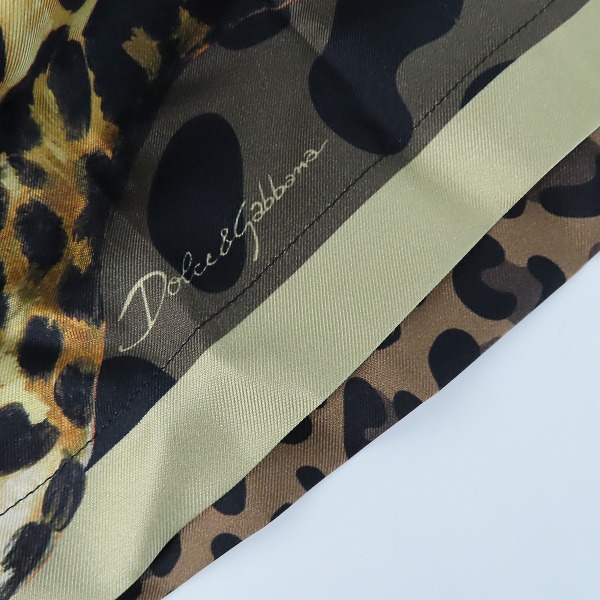実際に弊社で買取させて頂いたDOLCE&GABBANA/ドルチェ&ガッバーナ Silk Leopard Print/豹プリント オープンカラー 半袖 シャツ/42の画像 7枚目
