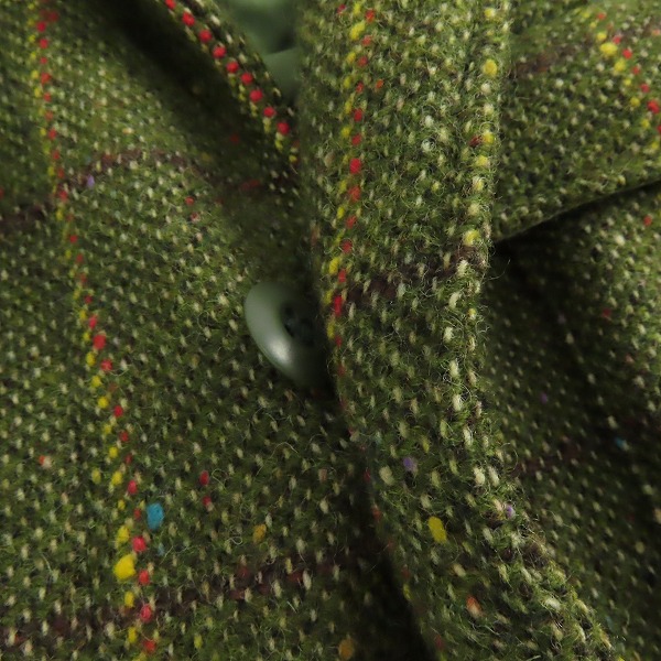 実際に弊社で買取させて頂いたJUNYA WATANABE COMME des GARCONS MAN/ジュンヤワタナベコムデギャルソンマン ウール チェック ミリタリー コート WR-J028/Sの画像 4枚目