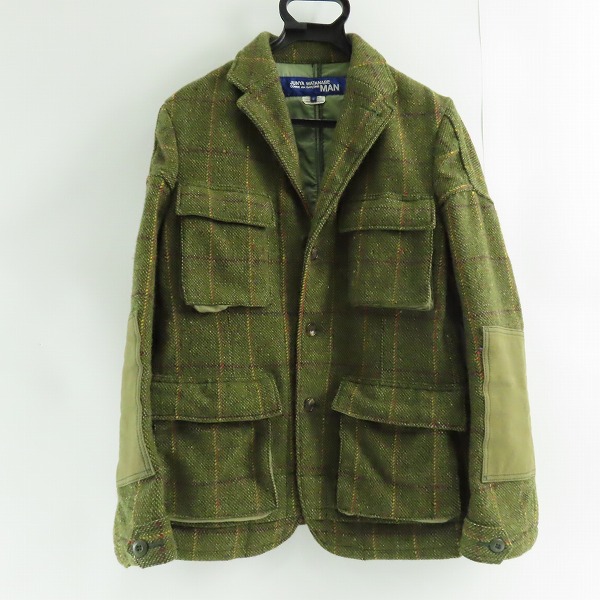 実際に弊社で買取させて頂いたJUNYA WATANABE COMME des GARCONS MAN/ジュンヤワタナベコムデギャルソンマン ウール チェック ミリタリー コート WR-J028/S
