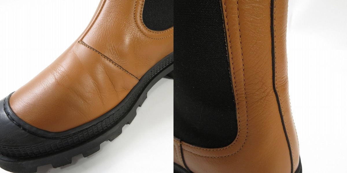 実際に弊社で買取させて頂いたLOEWE/ロエベ レザー サイドゴア チェルシーブーツ 39の画像 8枚目