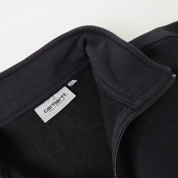 実際に弊社で買取させて頂いたCarhartt WIP/カーハートダブリューアイピー ハーフジップスウェット ワンポイント刺繍 ブラック Mの画像 6枚目