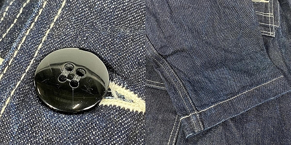 実際に弊社で買取させて頂いたTHE REAL McCOYS/リアルマッコイズ デニム フーデッド プルオーバー/Lの画像 8枚目