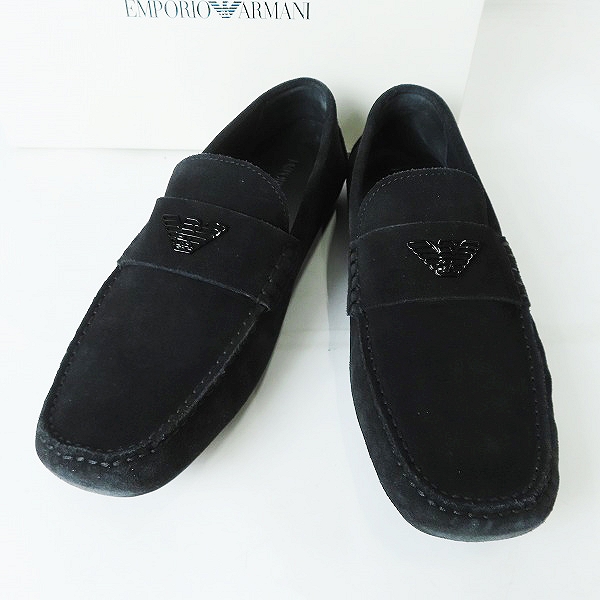 実際に弊社で買取させて頂いたEMPORIO ARMANI/エンポリオアルマーニ スエード ロゴ ドライビングシューズ X4B124/27