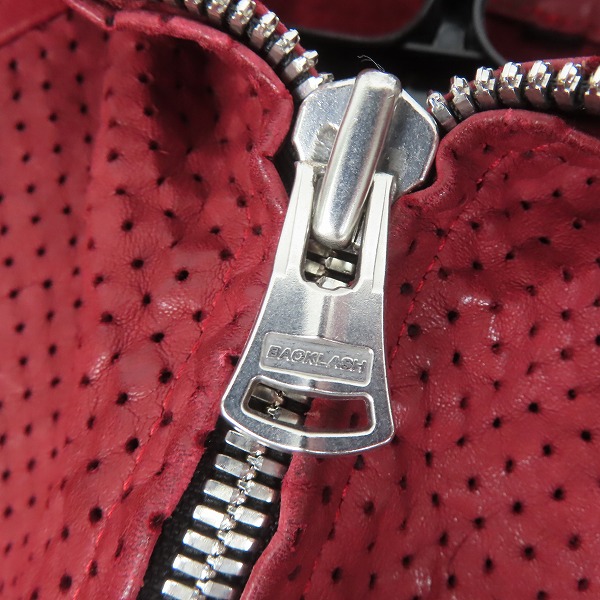 実際に弊社で買取させて頂いたISAMUKATAYAMA BACKLASH/バックラッシュ イタリーカンガルー パンチングレザージャケット 1977-01 Sの画像 5枚目