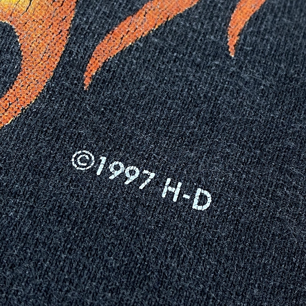 実際に弊社で買取させて頂いたHarley Davidson ハーレーダビッドソン エンジン プリント Tシャツ　Mの画像 6枚目