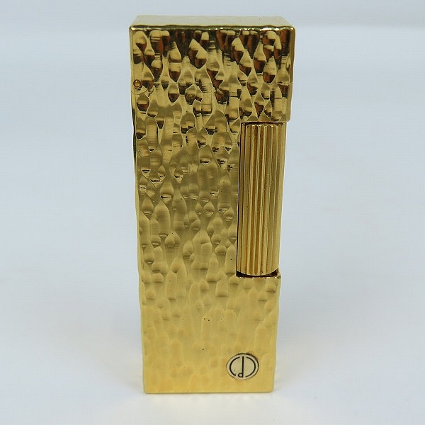 実際に弊社で買取させて頂いたDunhill/ダンヒル ガスライター サイドローラー ゴールドカラー ハンマートーン/ロゴの画像 1枚目