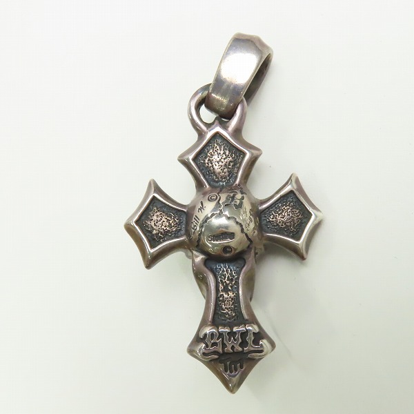 実際に弊社で買取させて頂いた【ギャラ付/カスタム】BWL/ビルウォールレザー C CROSS LARGE/Cクロス ラージ w グッドラックスカル ペンダントトップの画像 2枚目