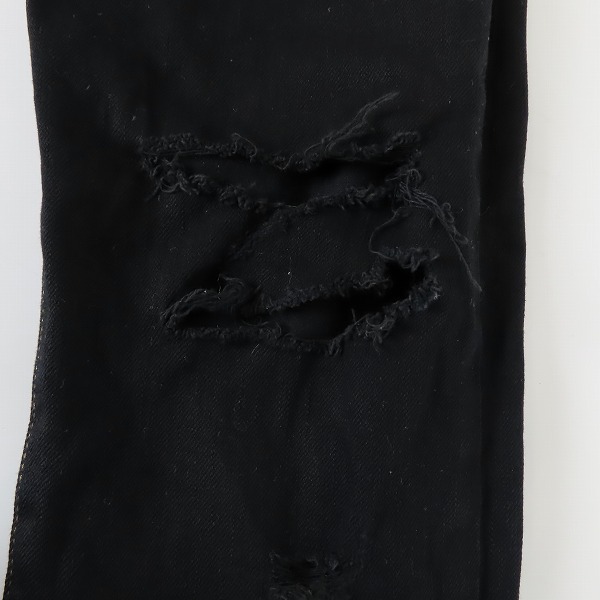 実際に弊社で買取させて頂いたSAINT LAURENT PARIS/サンローランパリ 17SS クラッシュ加工 スキニーブラックデニムパンツ 391659 Y806K/29の画像 8枚目