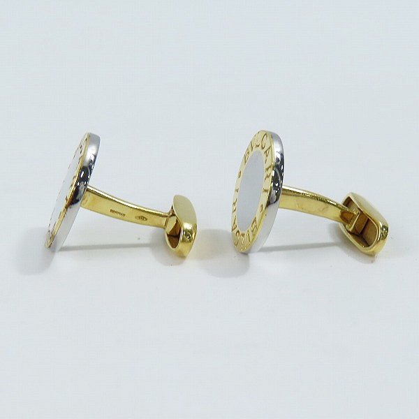 実際に弊社で買取させて頂いたBVLGARI/ブルガリ AU750/K18×STEEL カフスボタンの画像 2枚目