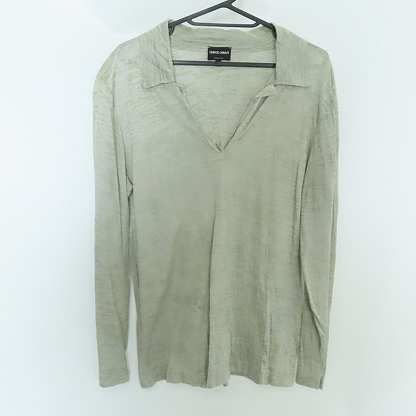実際に弊社で買取させて頂いたGIORGIO ARMANI/ジョルジオアルマーニ Vネック ヴィスコース長袖Tシャツ/灰系/46