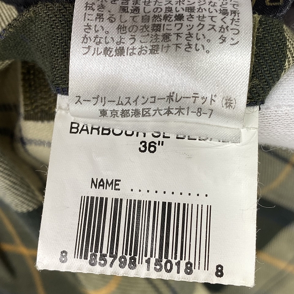 実際に弊社で買取させて頂いたBarbour/バブアー BEDALE SL ビデイルスリムフィット オイルド ジャケット 1602128/36の画像 5枚目