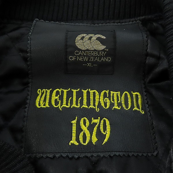 実際に弊社で買取させて頂いたCANTERBURY OF NEW ZEALAND/カンタベリー WELLINGTON1879袖レザー パッチ刺繍 スタジャン RA70576/XLの画像 2枚目
