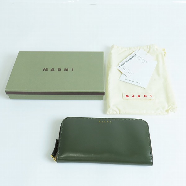 実際に弊社で買取させて頂いたMARNI/マルニ イタリア製 カーフレザーラウンドジップウォレット PFMOE11U01 LV639の画像 7枚目