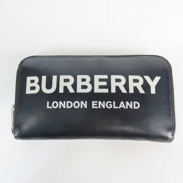 実際に弊社で買取させて頂いたBURBERRY/バーバリー 長財布 ロゴプリント レザー ロングウォレット ラウンドジップ 8009211