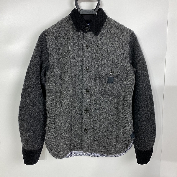 実際に弊社で買取させて頂いたJUNYA WATANABE COMME des GARCONS MAN/ジュンヤワタナベコムデギャルソンマン ウールシャツ WH-B039 AD2011/XS