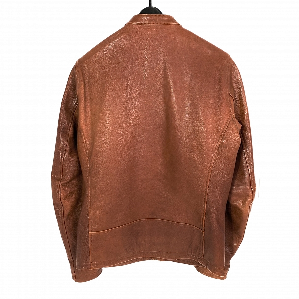 実際に弊社で買取させて頂いたNO ID./ノーアイディー  シープレザーベジタブルシングルライダースジャケット 843030-639L /2の画像 1枚目