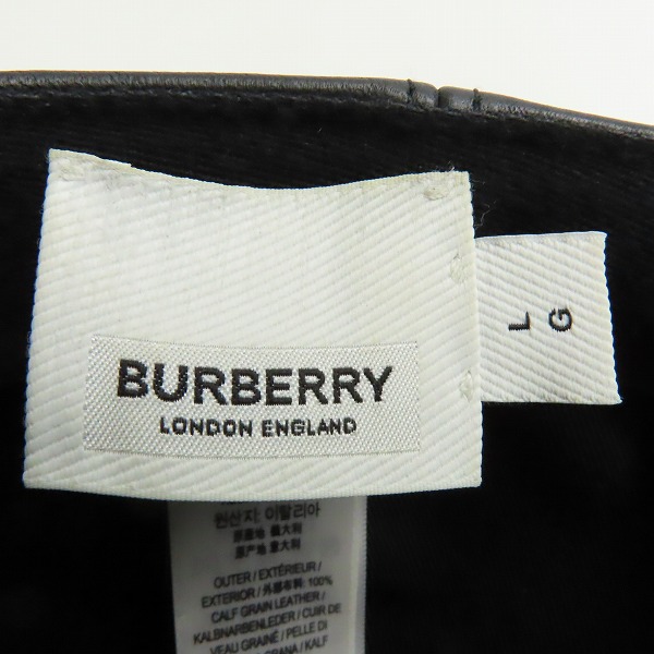 実際に弊社で買取させて頂いたBURBERRY/バーバリー レザーキャップ ブラック 8020234の画像 3枚目