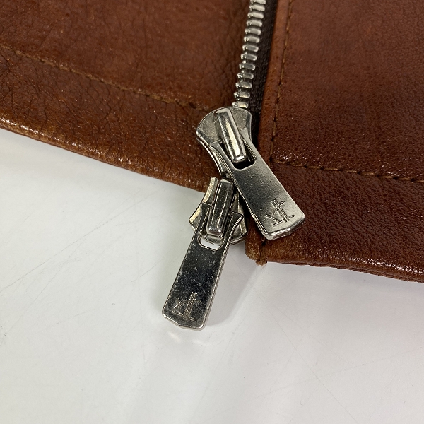 実際に弊社で買取させて頂いたNO ID./ノーアイディー  シープレザーベジタブルシングルライダースジャケット 843030-639L /2の画像 7枚目