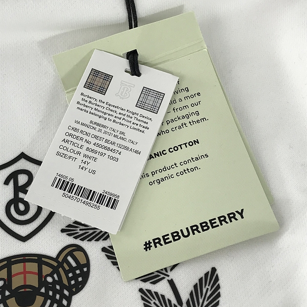 実際に弊社で買取させて頂いた【未使用】BURBERRY/バーバリー 23AW Bianco トーマスベアシグネチャー柄 クルーネックスウェット 8069197/14Yの画像 7枚目