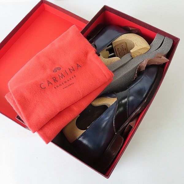 実際に弊社で買取させて頂いたCARMINA/カルミナ カーフレザーコインローファー ビジネスシューズ 80372 シューツリー付き/6.5の画像 8枚目