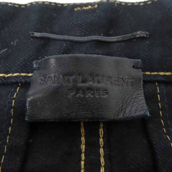 実際に弊社で買取させて頂いたSAINT LAURENT PARIS/サンローランパリ 17SS クラッシュ加工 スキニーブラックデニムパンツ 391659 Y806K/29の画像 2枚目