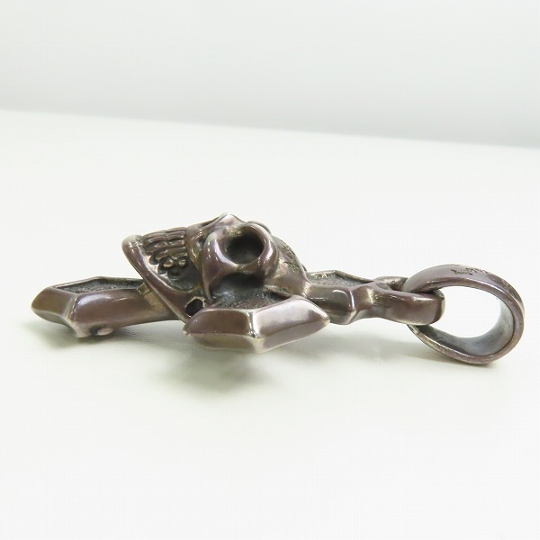 実際に弊社で買取させて頂いた【ギャラ付/カスタム】BWL/ビルウォールレザー C CROSS LARGE/Cクロス ラージ w グッドラックスカル ペンダントトップの画像 3枚目