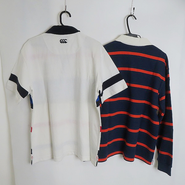 実際に弊社で買取させて頂いた【未使用含む】CANTERBURY/カンタベリー ラグビーシャツ ホワイト/ネイビー 2点セットの画像 1枚目