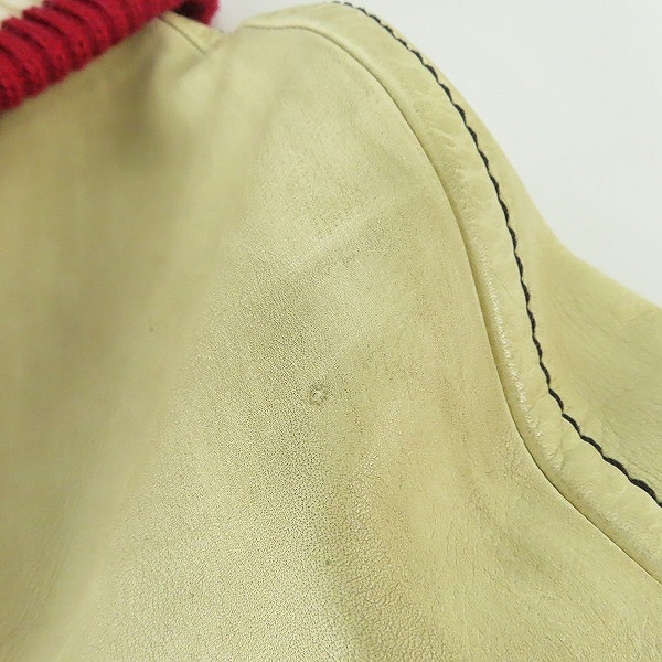 実際に弊社で買取させて頂いたNUMBER (N)INE/ナンバーナイン 復刻 袖レザー メルトンウール 袖カウスタジャン/ブルゾン/2の画像 4枚目