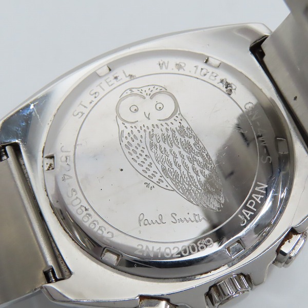 実際に弊社で買取させて頂いたPaul Smith/ポールスミス J524-S066662 ディスクアイズ クォーツ 腕時計【動作未確認】の画像 4枚目