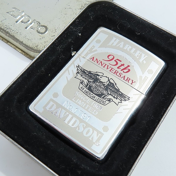 実際に弊社で買取させて頂いたZIPPO/ジッポー HARLEY DAVIDSON/ハーレーダビッドソン 95th Anniversary/95周年シリアル入り 97年製