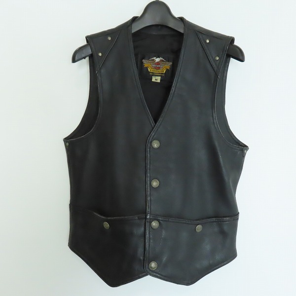 実際に弊社で買取させて頂いたHARLEY-DAVIDSON/ハーレーダビッドソン レザーベスト/ブラック M