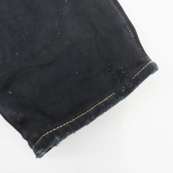 実際に弊社で買取させて頂いたSAINT LAURENT PARIS/サンローランパリ 17SS クラッシュ加工 スキニーブラックデニムパンツ 391659 Y806K/29の画像 7枚目