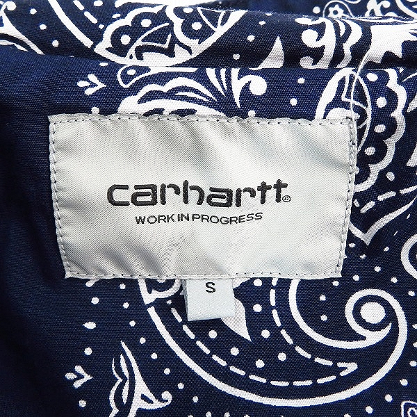 実際に弊社で買取させて頂いたCarhartt/カーハート 裏ペイズリー ジップアップ パーカー ワークジャケット Sの画像 2枚目