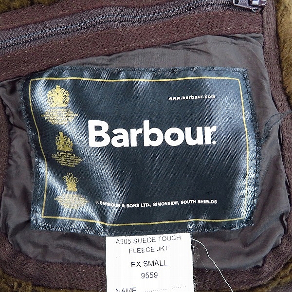 実際に弊社で買取させて頂いたBarbour/バブアー A305 Suede Touch Fleece Jacket  9559/スウェードタッチ フリースジャケット/EX SMALLの画像 2枚目