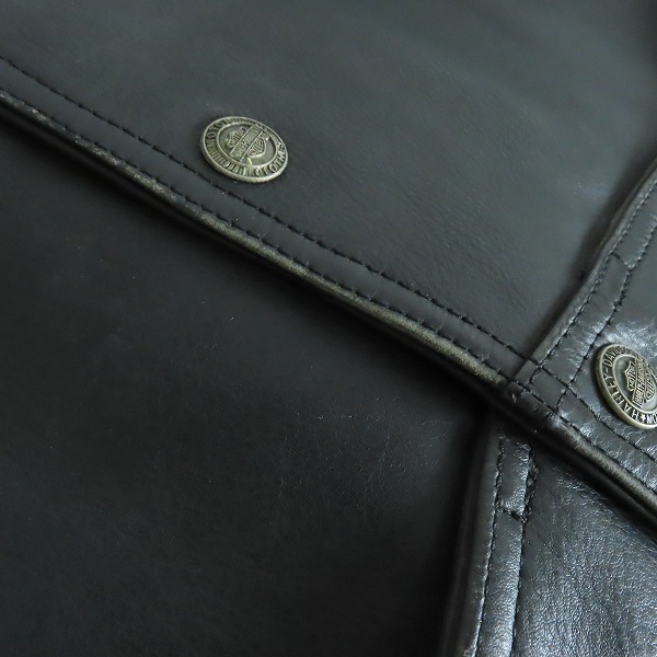実際に弊社で買取させて頂いたHARLEY-DAVIDSON/ハーレーダビッドソン レザーベスト/ブラック Mの画像 5枚目