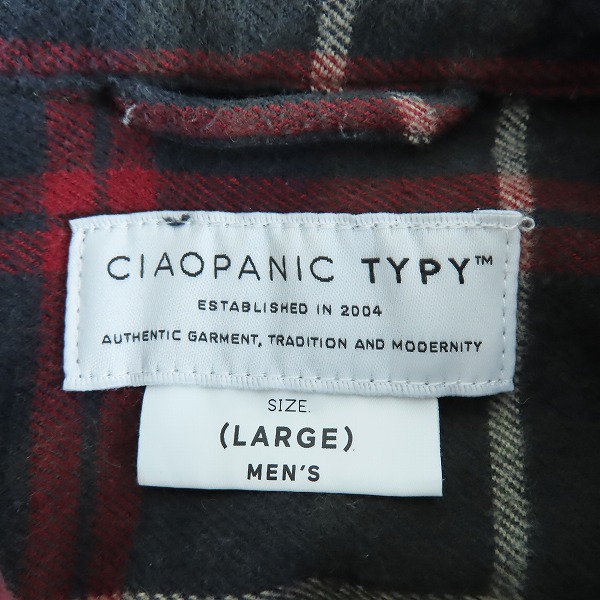 実際に弊社で買取させて頂いたCIAOPANIC TYPY/チャオパニックティピー　チェック柄　長袖シャツ/Lの画像 2枚目