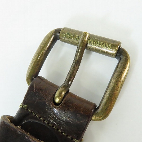 実際に弊社で買取させて頂いたEMPORIO ARMANI/エンポリオアルマーニ ロゴ刻印 レザー ベルト/48の画像 1枚目