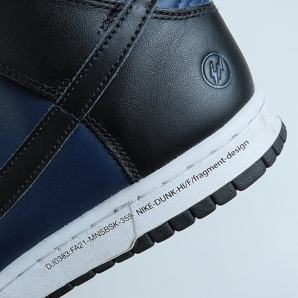 実際に弊社で買取させて頂いたNIKE×FRAGMENT DESIGN/ナイキ×フラグメントデザイン DUNK HI/F ダンクハイ ミッドナイトネイビー DJ0383-400 /26.5の画像 7枚目