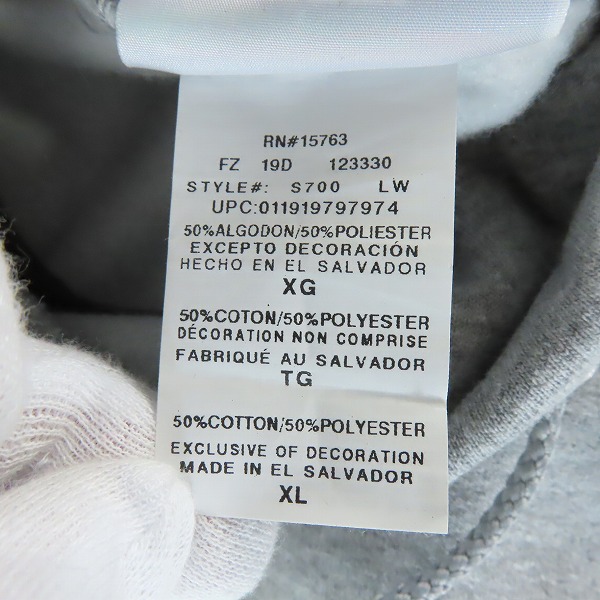 実際に弊社で買取させて頂いたChampion/チャンピオン プルオーバーパーカー グレー S700/XLの画像 3枚目