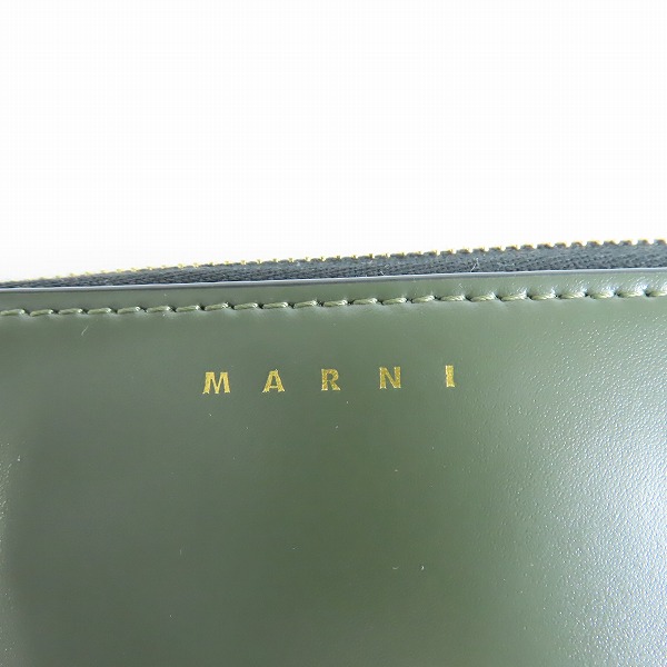 実際に弊社で買取させて頂いたMARNI/マルニ イタリア製 カーフレザーラウンドジップウォレット PFMOE11U01 LV639の画像 4枚目