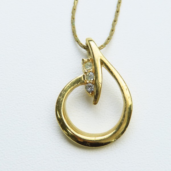 実際に弊社で買取させて頂いたGIVENCHY/ジバンシィ ラインストーン ネックレス ゴールドの画像 1枚目